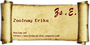 Zsolnay Erika névjegykártya